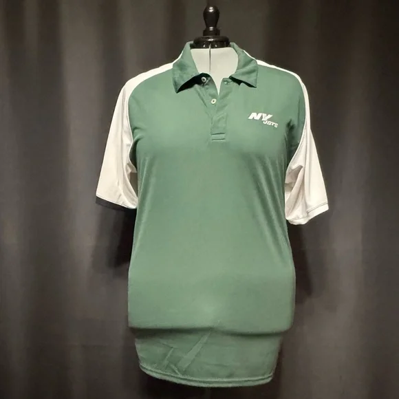 Reebok New York Jets Performance Polo Shirt Green White NFL Fan Top 2XL - Picture 1 of 7